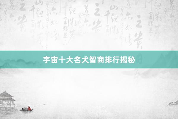 宇宙十大名犬智商排行揭秘